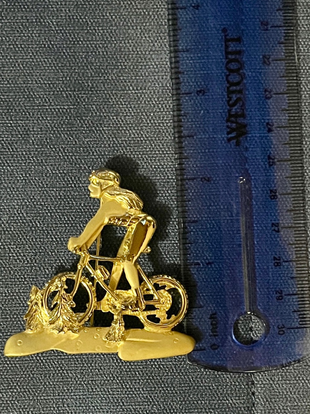 2.5” Gold Tone Cyclist Lapel Pin - Men Accessories